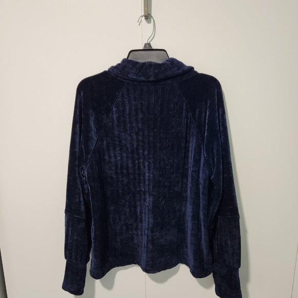 CUPIO NEW Women's Navy Blue Cowl Neck Long Sleeve Ribbed Pullover Sweater - XL - Picture 6 of 6